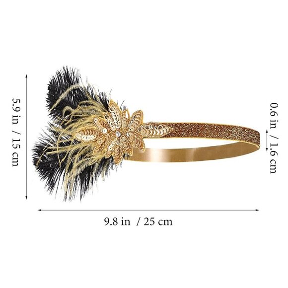 Sequin Flapper Headband 1920s Costume Accessory for Weddings and Parties main image 6